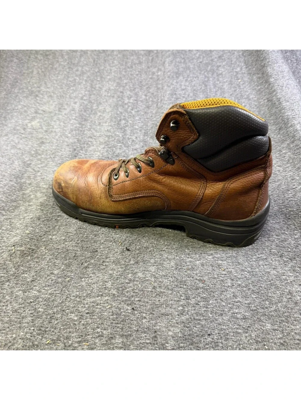 Timberland PRO TiTAN Work Boots Mens Size 13W Brown Leather Safety Toe 26063